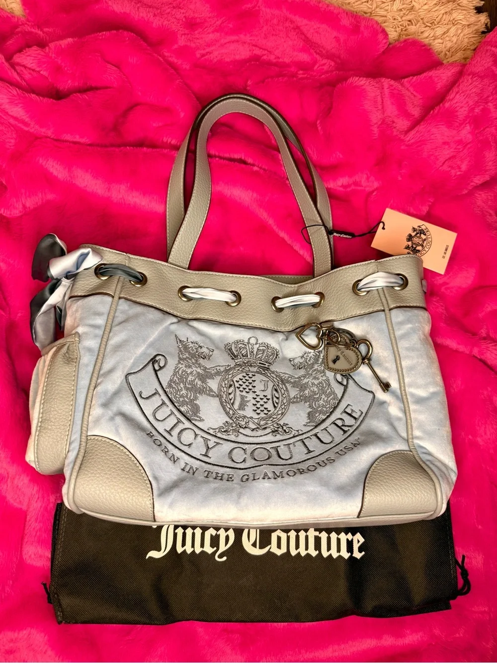 *NWT*Juicy Couture Europe Exclusive Baby Blue Daydreamer Tote